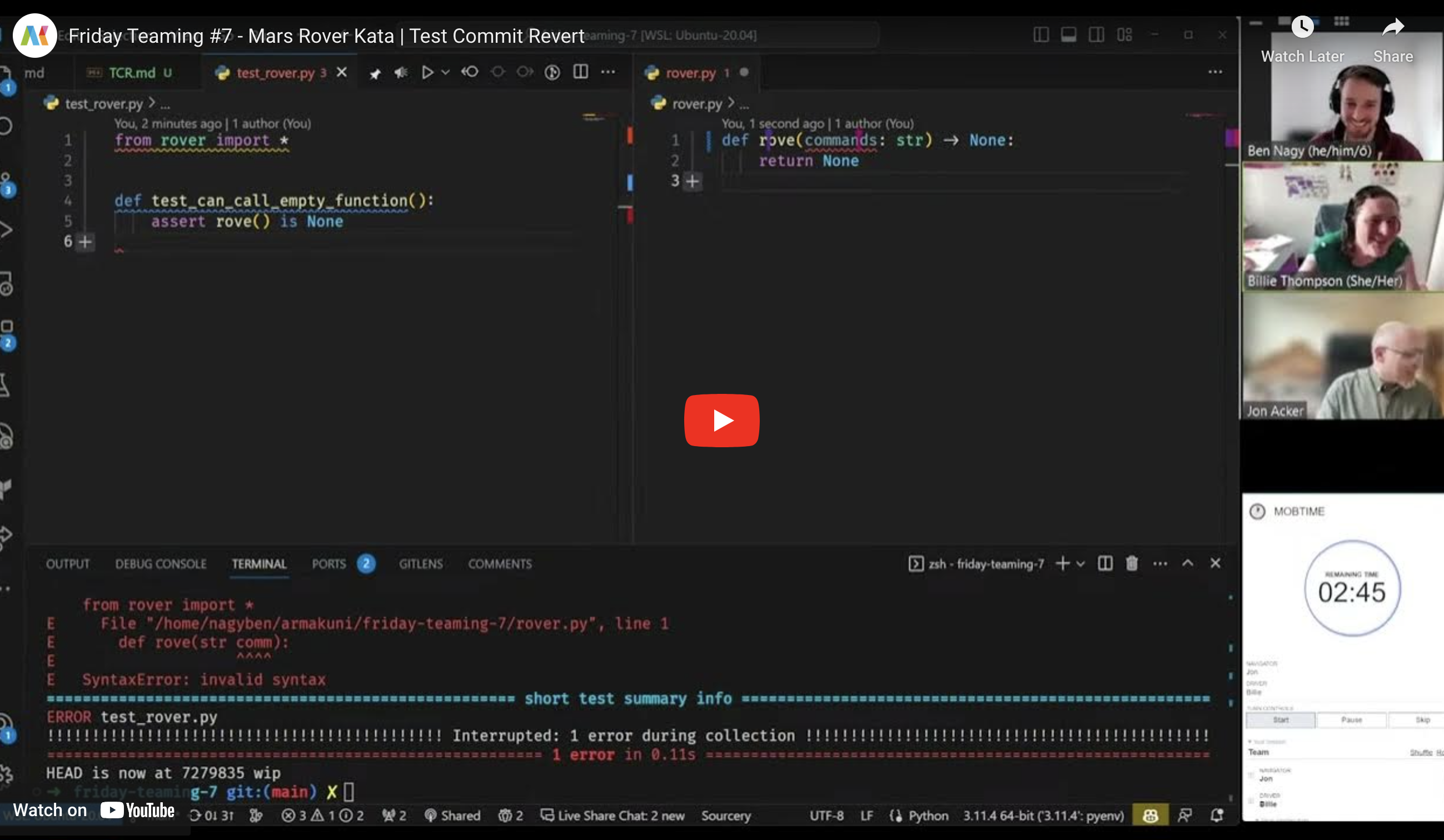 Mars Rover Kata | Test Commit Revert